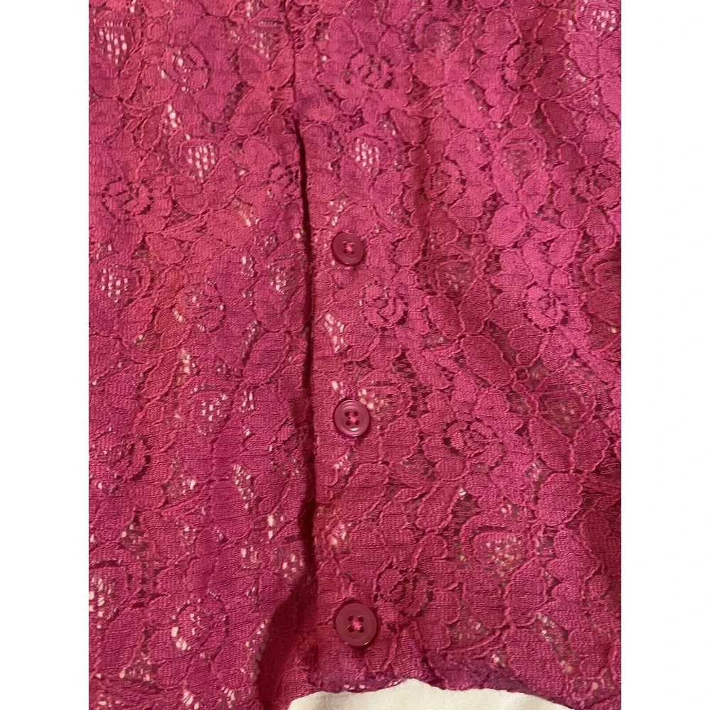 Dressed Up By Gymboree Girls Dress size 8 Pink Lace Overlay‎ Shift Button Back
